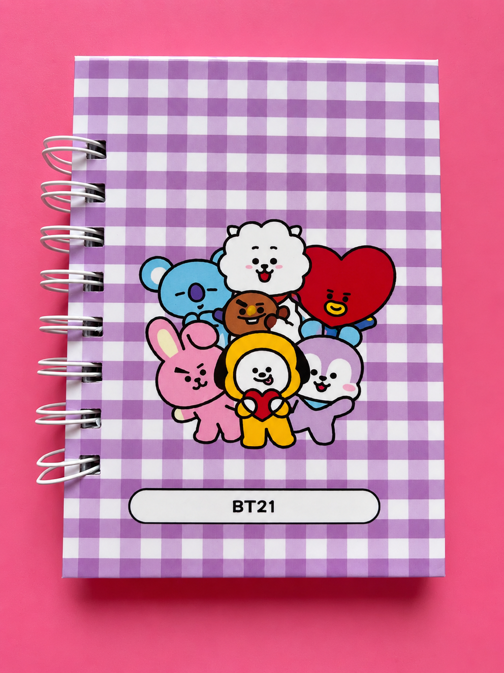 Cuaderno BT21 Cuadriculado 75 Hojas | Tapa Dura con Espiral Tamaño A5